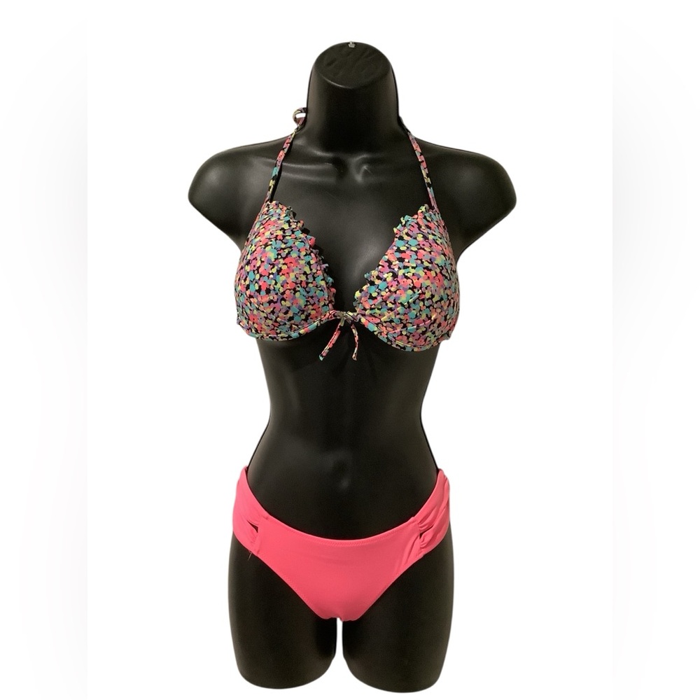 Victoria's Secret Pink and Multicolor Bikini WORN ONCE Size S/34C